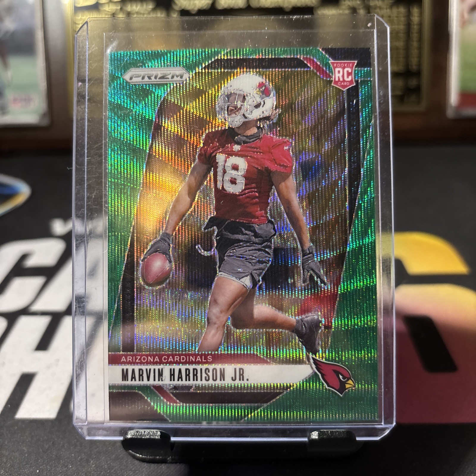 2024 Panini Prizm - Rookies Marvin Harrison Jr. #375 Green Wave Prizm (RC)