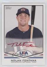 2011 Topps USA Baseball Team Auto Red Ink 7/99 Nolan Fontana #USA-A6 Auto 0s3