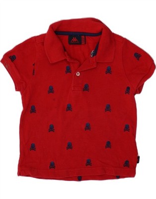 KAPPA Jungen Poloshirt Grafik 3-4 Jahre rot Baumwolle AN05