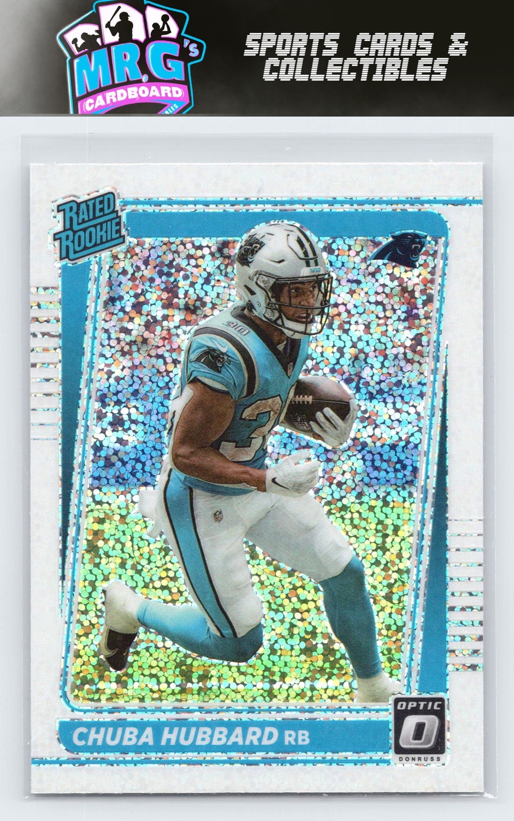 2021 Donruss Optic #225 Chuba Hubbard White Sparkle