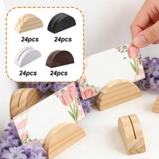 24Pcs Place Card Holders Business Card Holders Wooden Elegant Ornaments Tag