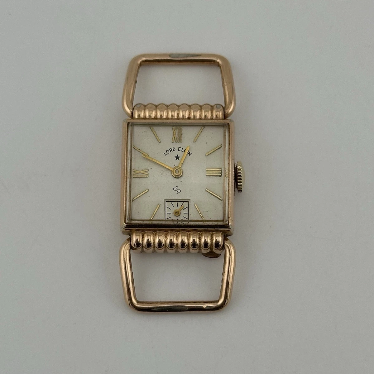 Lord Elgin 14K Rose Gold Square Wrist Watch Case. For Parts Only Elgin Square Wristwatches for sale | eBay main image 3