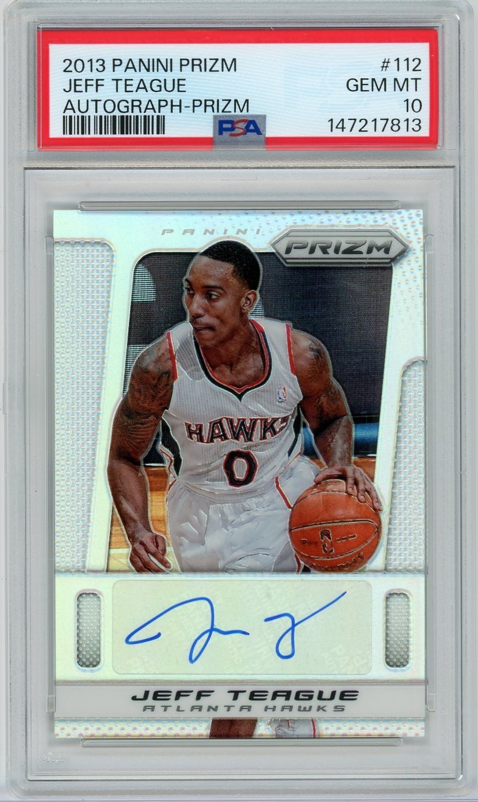 2013 Panini Prizm Jeff Teague Autograph Prizm PSA 10... POP 1...