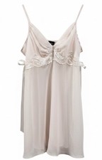 Secret Treasures Sheer Pink Lace Babydoll Slip Dress Medium Lingerie Coquette