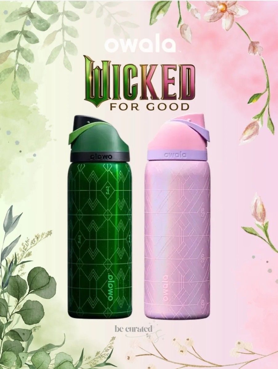 Owala限定 Wicked ウィキッド コラボ ウォーターボトル 32oz Owala Wicked For Good 32oz Bundle Elphaba & Glinda Water Bottle In