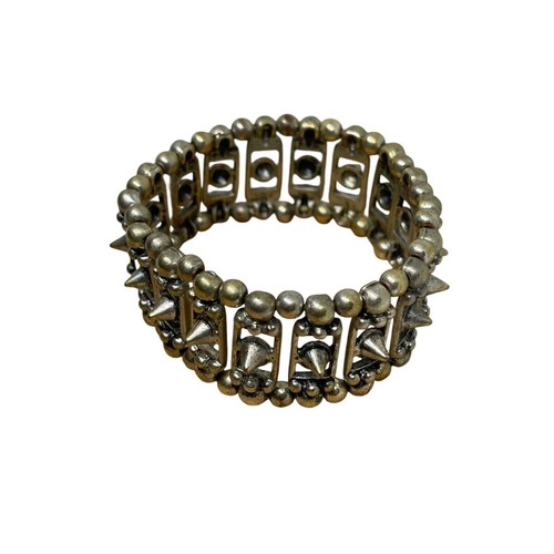 Silberfarbenes Steampunk Kostüm Spike Armband Gothic Punk Rock Emo Modeszene - Bild 8 von 10