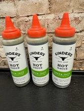 KINDER’S 3 Pack Green Taco Jalapeño & Lime Hot Sauce MILD - BB 10/4/2026