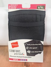 Hanes Comfort Period Panties Super Cotton Stretch Boxer Briefs Size 8 XL