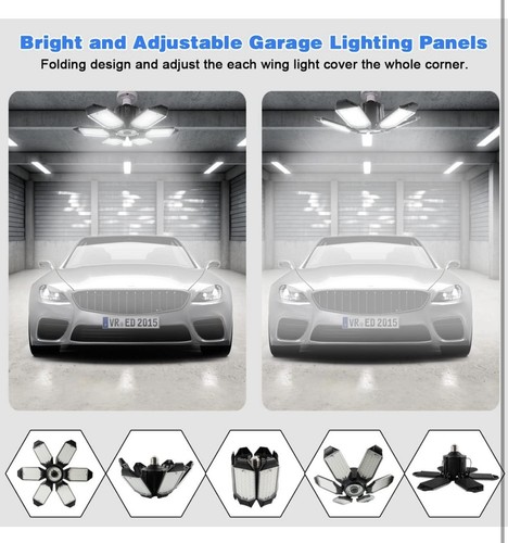 LED Garage Light - 160W Ceiling Light 64000LM 6500K Super Bright - Picture 3 of 8