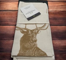 New Threshold Deer Buck Napkins Set of 2 20x20" Cotton