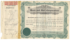 15 Bush & Bull Corporation Stock Certificates (Bethlehem, PA Department Store)