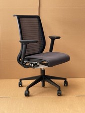 Steelcase Think V1 4D Arms Ergonomic Office Chair In Dark Grey Fabric Seat VGC