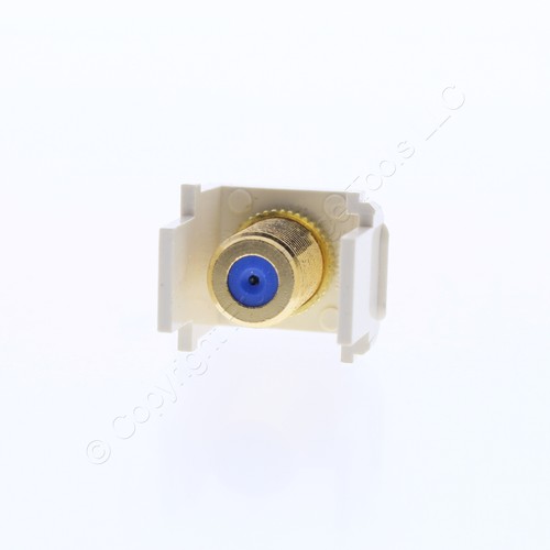 10pk Leviton Almond Blue Center Quickport Gold Coax Cable Connector Jack 40831-A - Picture 6 of 9