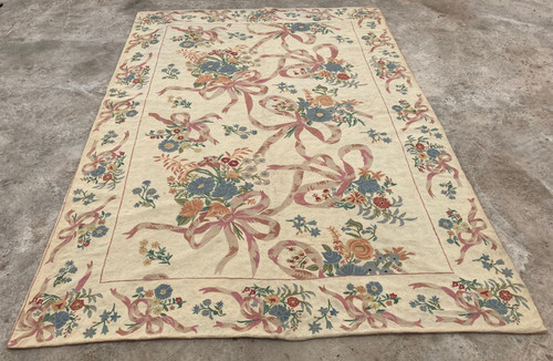 Vintage Artisan Made Hand Woven Kashmiri Floral Kilim Rug Carpet 270x180 cm