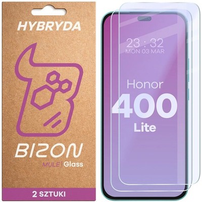 2x Schutzglas für Honor 400 Lite Bizon Displayschutzglas Hybridglas Handyglas