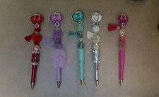 5x 1 Of A Kind Beaded Pens. Great Gift For The Doctor/Nurse In Your Life