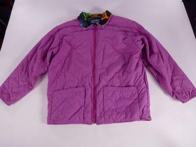 Vintage Fila Jacke Jugend 13-14 gesteppt lila Fleece gefüttert Azteken Polartec