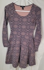 Forever 21 Juniors Size Small Midi Stretchy Long Sleeve A-line Dress Casual