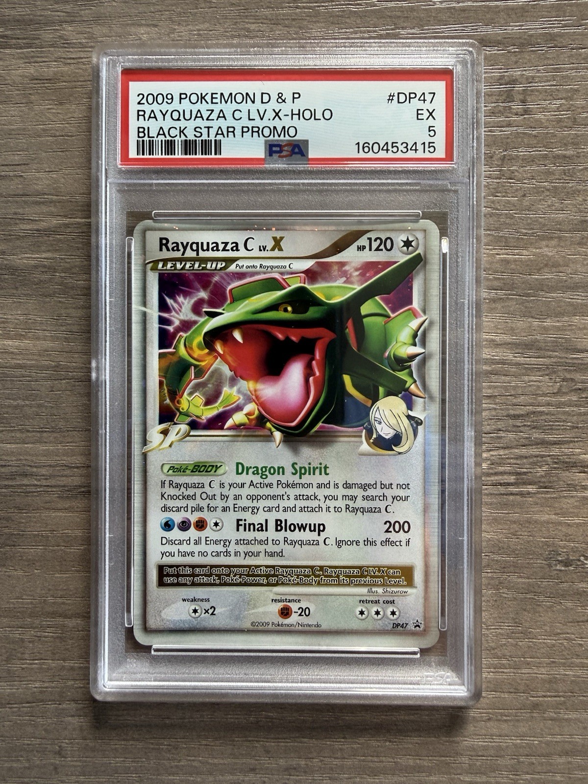 2009 POKEMON DIAMOND & PEARL BLACK STAR PROMO DP47 RAYQUAZA C LV.X-HOLO - PSA 5