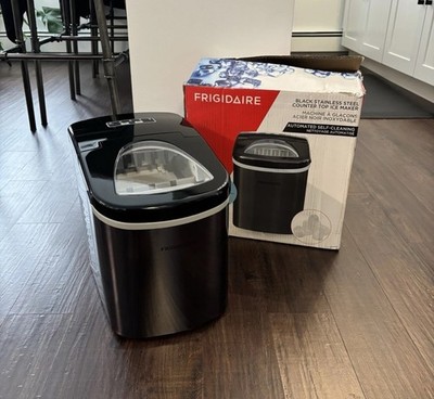 Frigidaire EFIC117 Black Stainless Steel Countertop Ice Maker Machine 26 lbs/Day