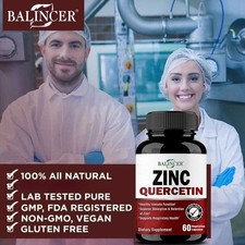 Quercetin with Zinc 22mg Natural Immune Support Supplement 120 Capsule