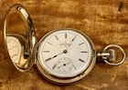 Antique Lever Set 6s 11j 1889 Elgin Pocket Watch Gold Plated Hunter Case Running