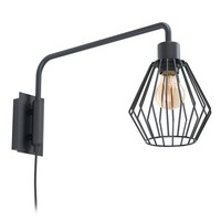 Wandlampe Wandleuchte Innen Stahl In Schwarz E27 Fassung
