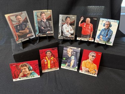 Topps Chrome Formula 1 Card Lot 2023 Horner Wolff Komatsu Vasseur Krack 8 Cards