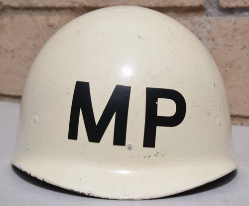 VIETNAM WAR VINTAGE US M1 HELMET LINER MP MILITARY POLICE ODD REVERSED US STAMP
