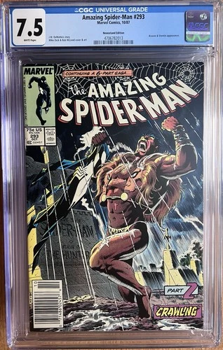 The Amazing Spider-Man 293 Newsstand! CGC 7.5! White Pages! Kraven Key! CPR!