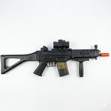 Fucile Elettrico G36c Full Black + 1 Confezione 2000 Pallini per Softair 6mm