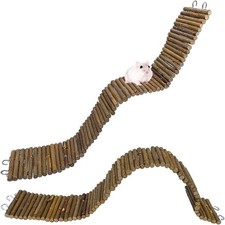 Rat Bendy Long Suspension Bridges Hamster Climbing Ladder Flexible Wooden Bri...