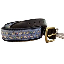 Vineyard Vines Boys Canvas Club Belt Easter Bunny Egg Ocean Breeze Blue Size 30
