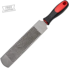 12 Inch Hoof Rasp, Horseshoe File with Rubber Handle, Carbon Steel Farrier File
