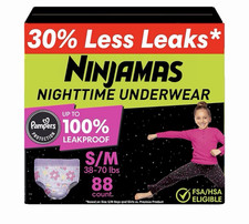 NEW IN BOX UNOPENED Pampers Ninjamas Nighttime Pull Ups S/M 38-70 lb 88 Count