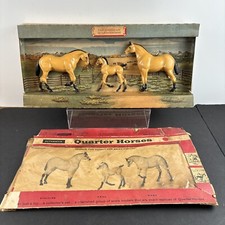 Vintage 1950's Hartland Quarter Horses Set 672 in Original Box Store Display