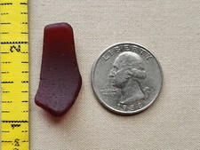GENUINE BEACH SEA GLASS SURF TUMBLED RUBY RED OCEAN FROSTED NATURAL PENDANT S02