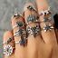 miniature 44 - 2021 Fashion Women Boho Retro Silver/Gold Finger Knuckle Rings Set Jewelry Gift