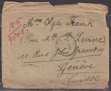 PALESTINE?, 1920 FIELD POST CV TO SWITZERLAND TIED BY BAPO T CDS