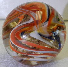 18970m Nice Keith Baker Handmade Contemporary Marble With Lutz 1.05 Inches