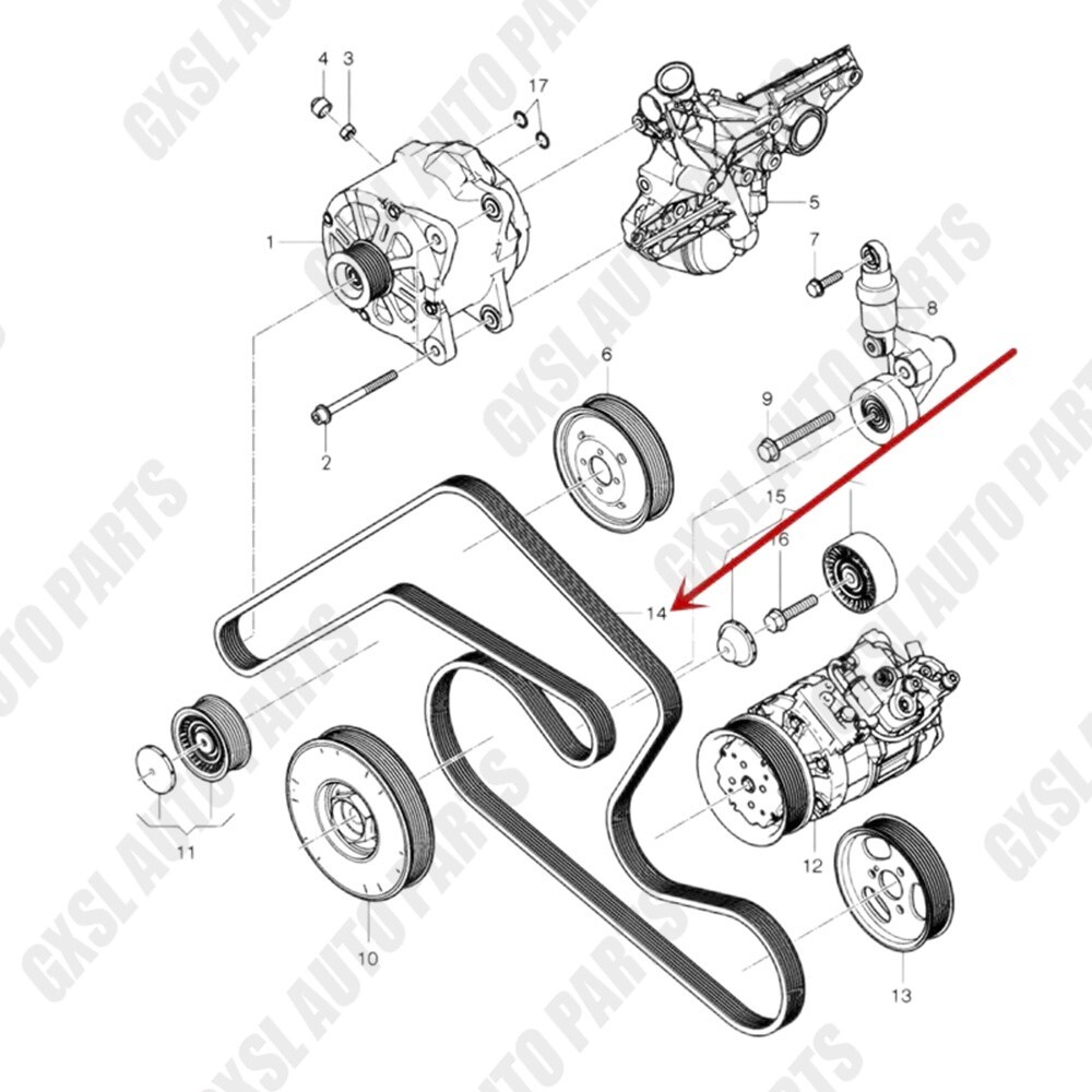 For Bentley Continental GT GTC Flying Spur Transmission belt Serpentine V Belt
