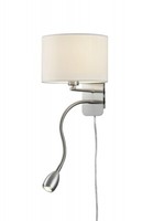 Modische 2-Flg Wandleuchte Schlafzimmer Schalter Nickel Matt Weiß Licht Lampe