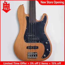 Basso Elettrico 4 Corde Fretless Legno Naturale Basso Professionale