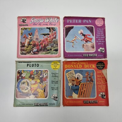 View-Master Walt Disney Slides | Pluto, Donald, Peter Pan, Snow White | Vintage