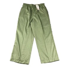 Alfred Dunner Pants Womens 12 Green Elastic Waist Pocket Lightweight Pull On NWT