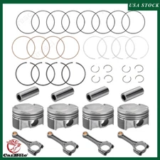 Set of 4 Connecting Rods & Engine Piston Ring Kit For Hyundai Kia 1.6T Turbo STD