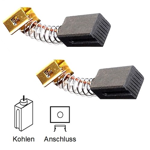 Kohlebürsten Für BLACK & DECKER DN59 – Set Mit 2 Stück, Inkl. Kabel & Federn, 6x8x16,5 Mm