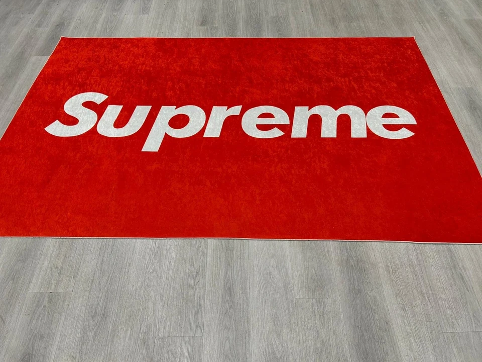 Alfombra Suppreeme, alfombra Hybest, alfombra más genial, súper alfombra roja-blanca, regalo popular Foto 3 de 4