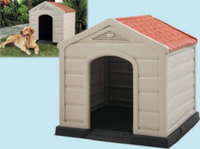 CUCCIA PER CANI IN RESINA PLASTICA DOGGY TAGLIA GRANDE LARGE 90X92X89 CM BEIGE