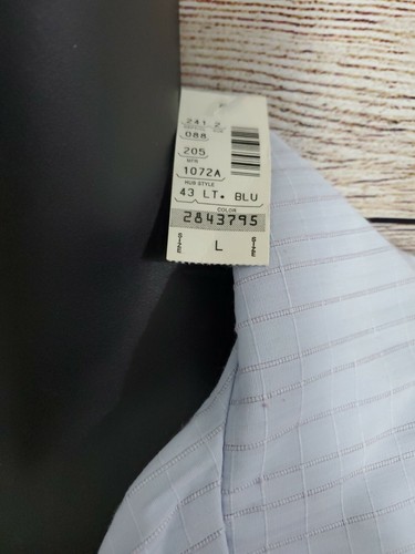 NOS NWT - VINTAGE 90s Anchor Blue Mens Shirt Blue Button Down - size L (A6) - Picture 3 of 10